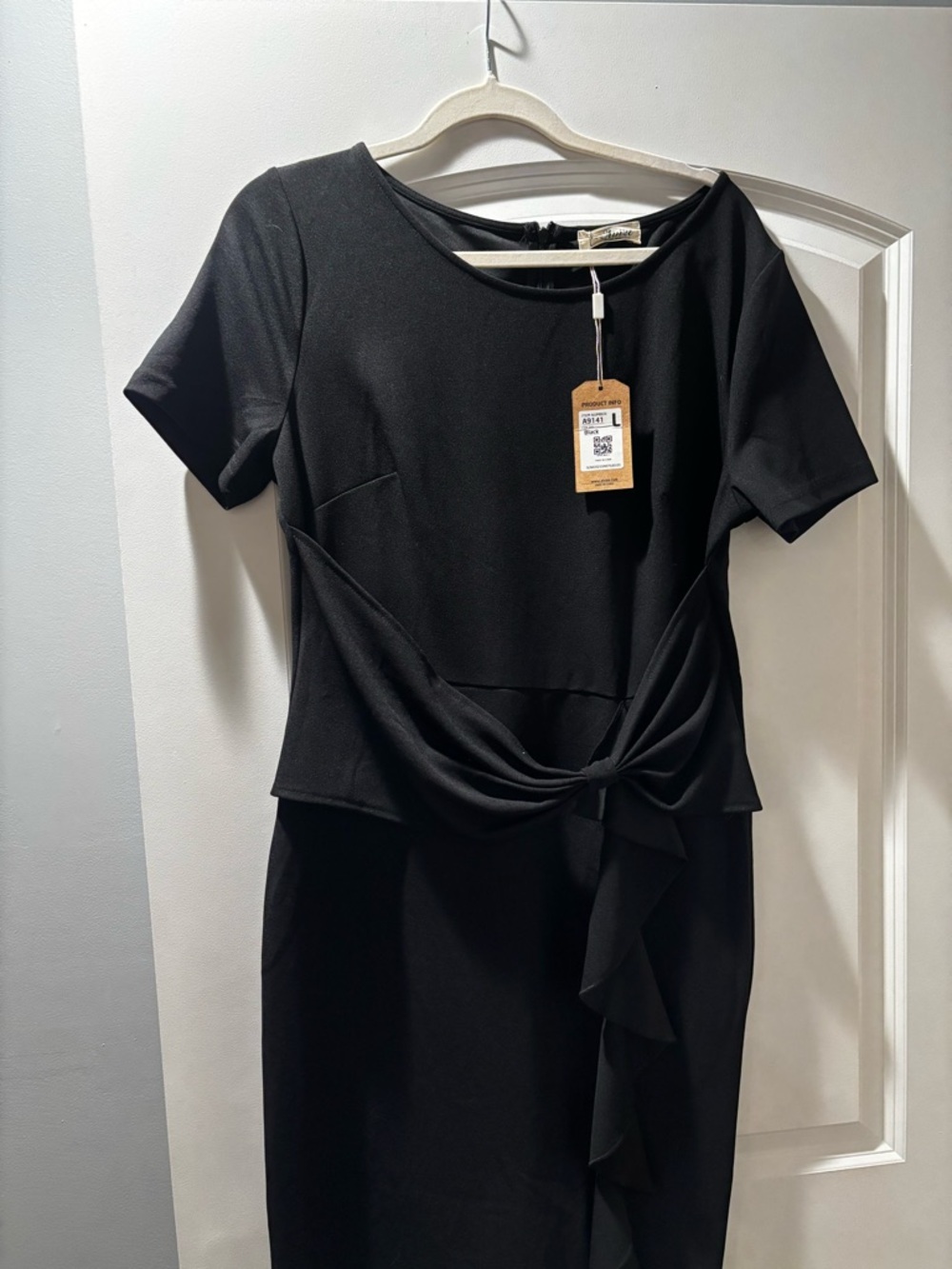 Elegant Black Knot-Front Women’s Dress (NWT)